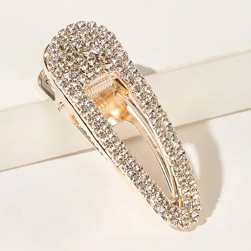 Large Rhinestone Engraved Snap Clip